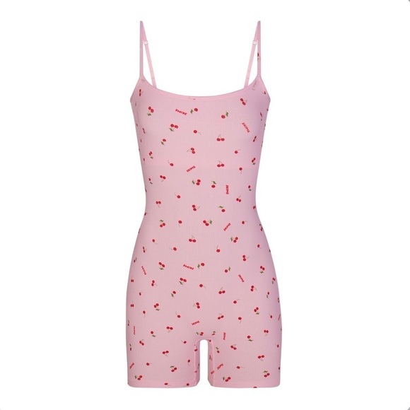 NWT skims Valentines Day scoop onesie soft lounge ribbed Cherry blossom print 3X - Picture 6 of 11